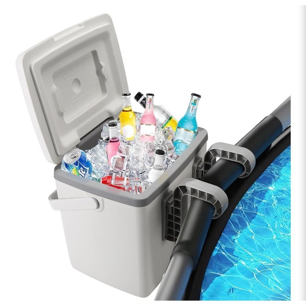 Poolside Cooler, 13L Insulated Cooler Hard Cooler with Ice Crystal Box